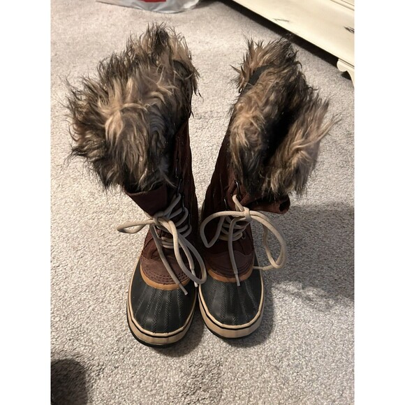 Sorel Joan of Arctic Snow Brown Waterproof Leather Womens‎ Boots NL2429 Size 6 - Picture 3 of 8